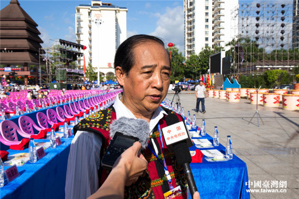 臺灣少數(shù)民族代表人士、民意代表簡東明。（臺灣網(wǎng)記者 李岳 攝）