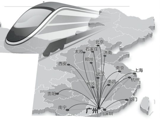 年底廣州坐高鐵最快8小時(shí)到上海