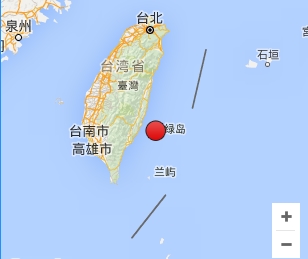 臺(tái)灣臺(tái)東縣附近海域發(fā)生5.6級(jí)地震震源深度10千米